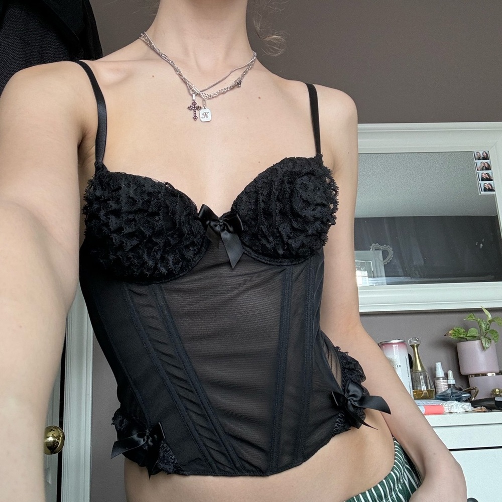 Black Lace Bustier corset top